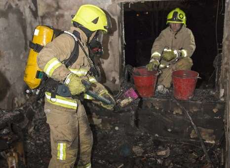 The first floor of the property was destroyed. Pic: Kent Fire and Rescue Service