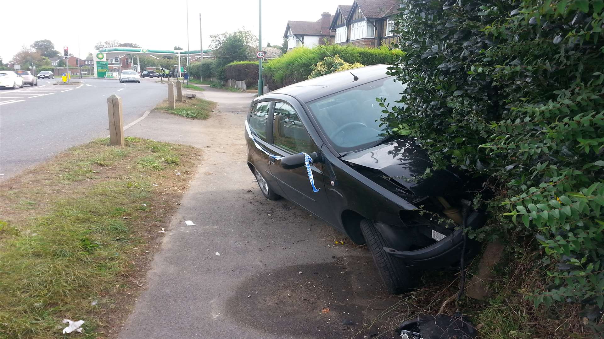 A car that crashed in Allington