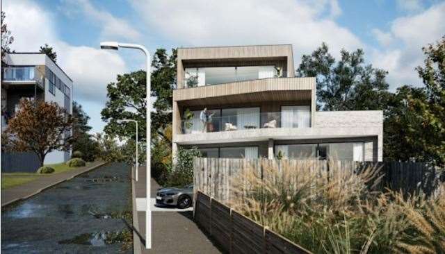CGI of proposed new-build in Naildown Road, Seabrook, near Hythe. Picture: RX Architects