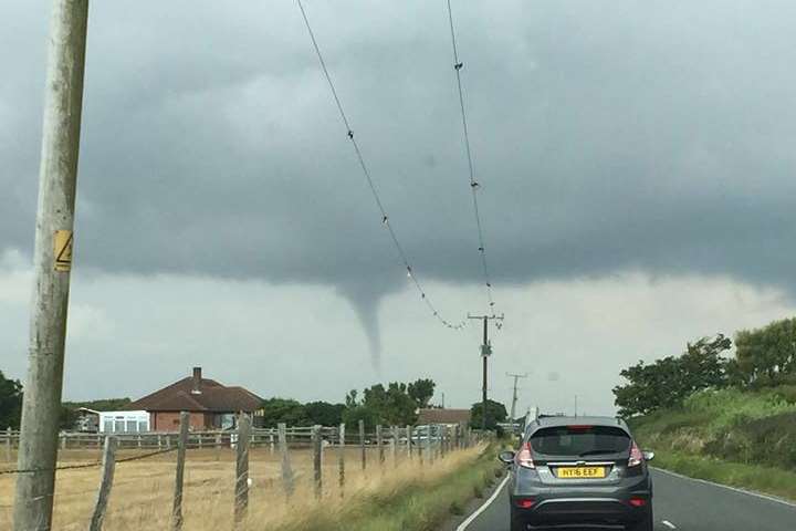 Motorists in Brenzett also spotted the funnel cloud. This was posted by Richard Hubbard