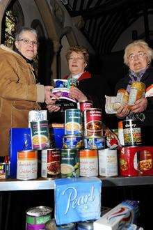 Villagers collect for Foodbank