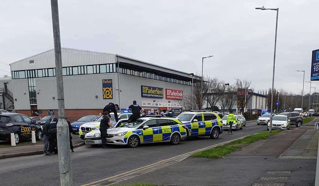 The police chase came to an end in Vauxhall Road, Canterbury. Picture: Lewis Huxtable