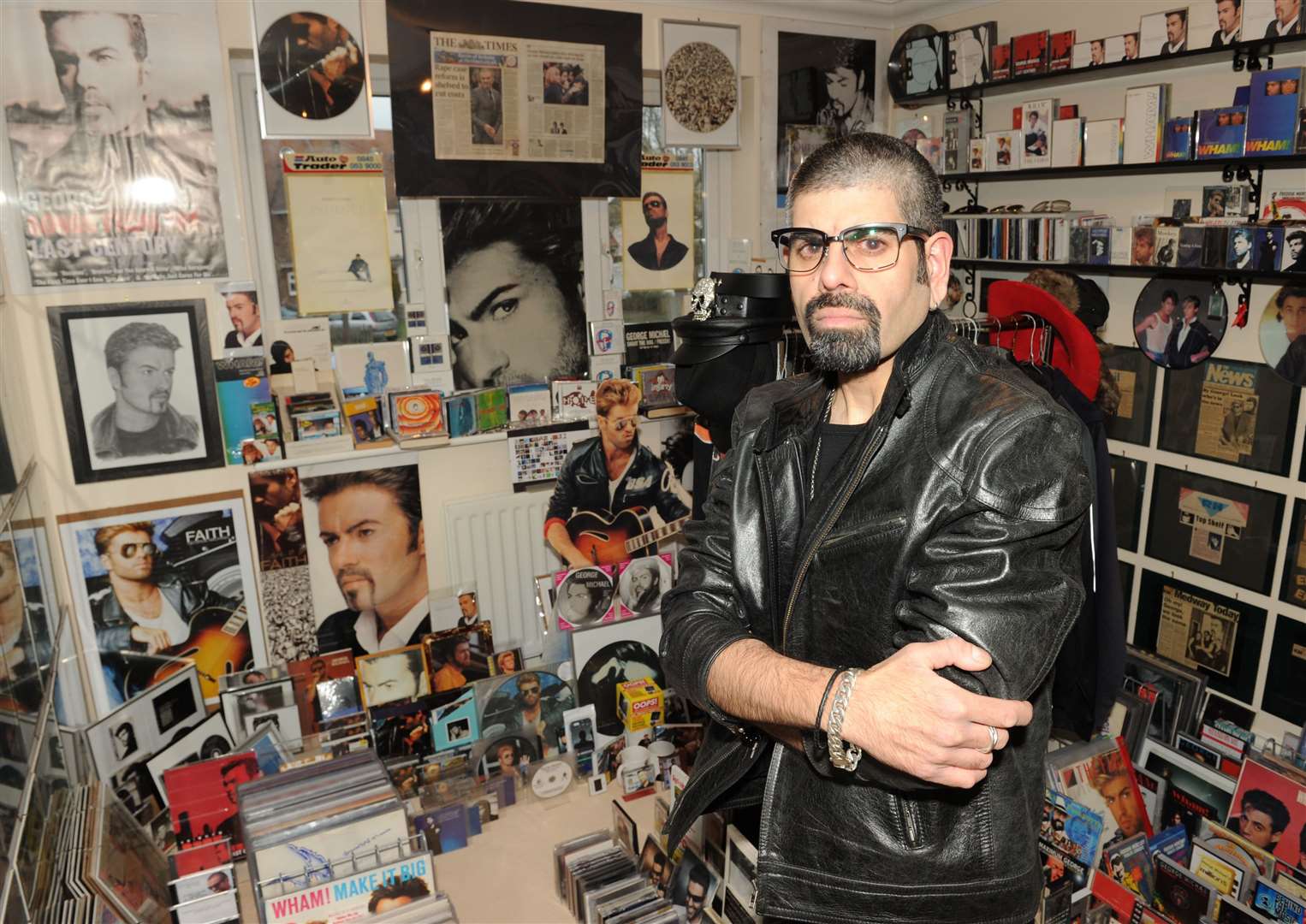 Saf Sathi with his George Michael collection