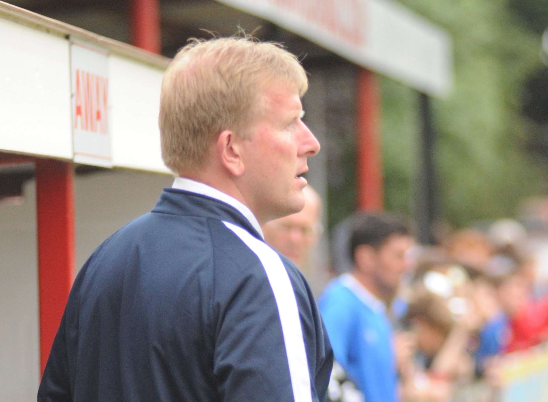 Gillingham manager Ady Pennock watching on at Maidstone Road Picture: Steve Crispe