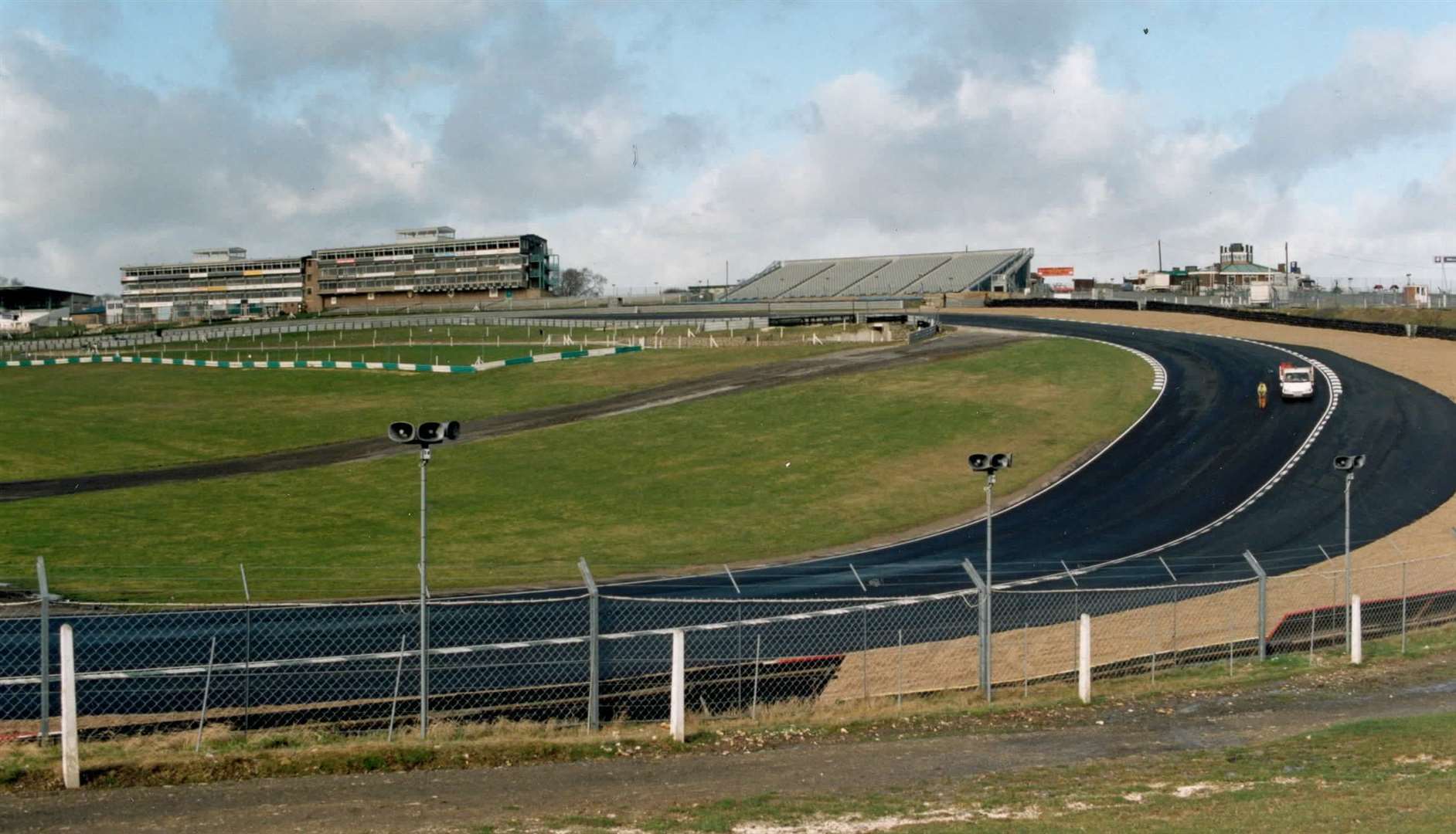 One of the world's best spectator spots - Paddock Hill Bend at Brands Hatch in February 1997