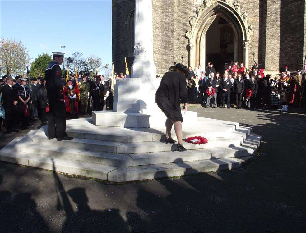 Wreath laying at the Remembrance service in Ramsgate. Picture: Mike Pett