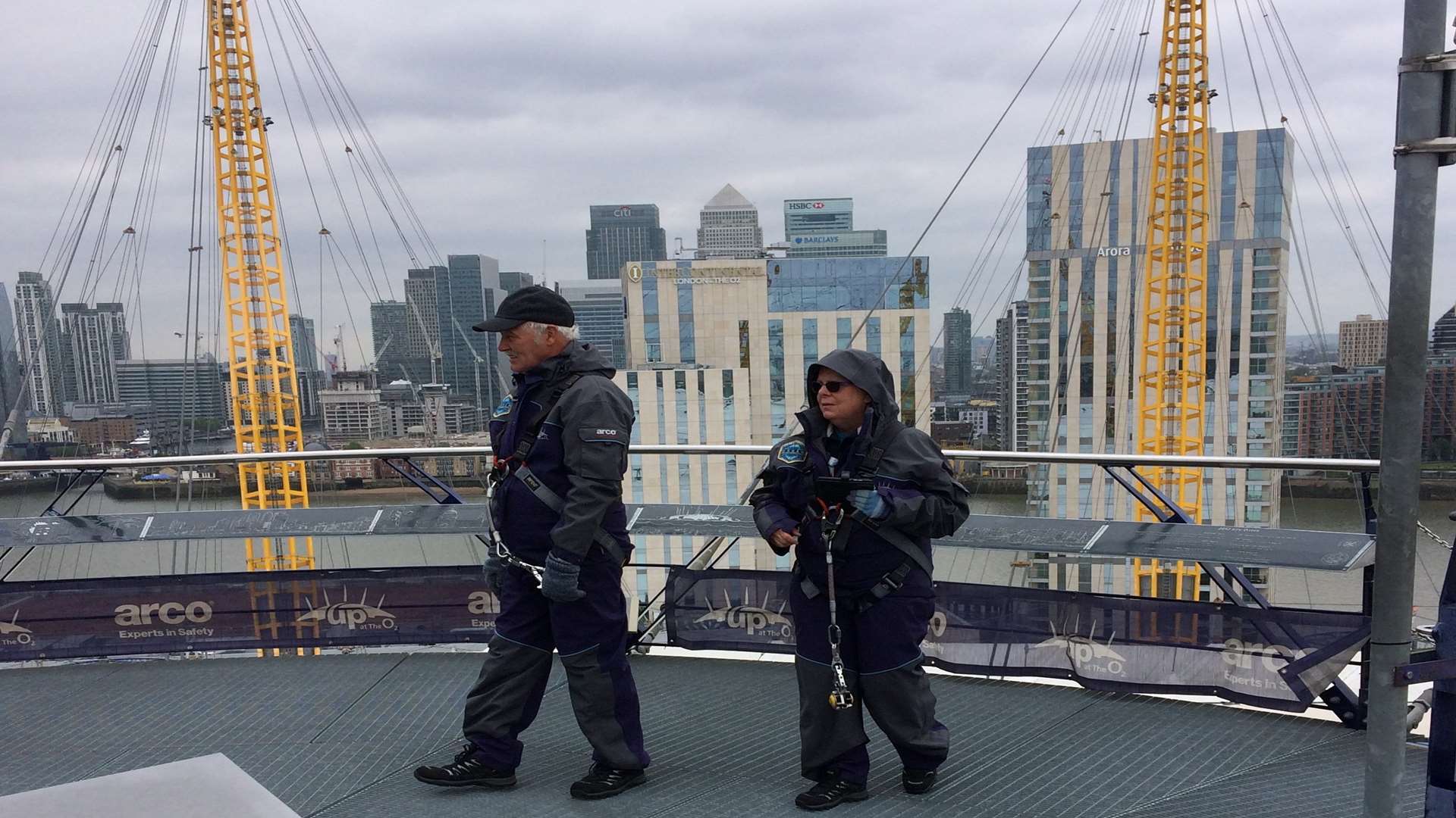 Sue and Les Barrow from Walmer walked over the O2 in London in aid of Kent MS Therapy Centre in Canterbury