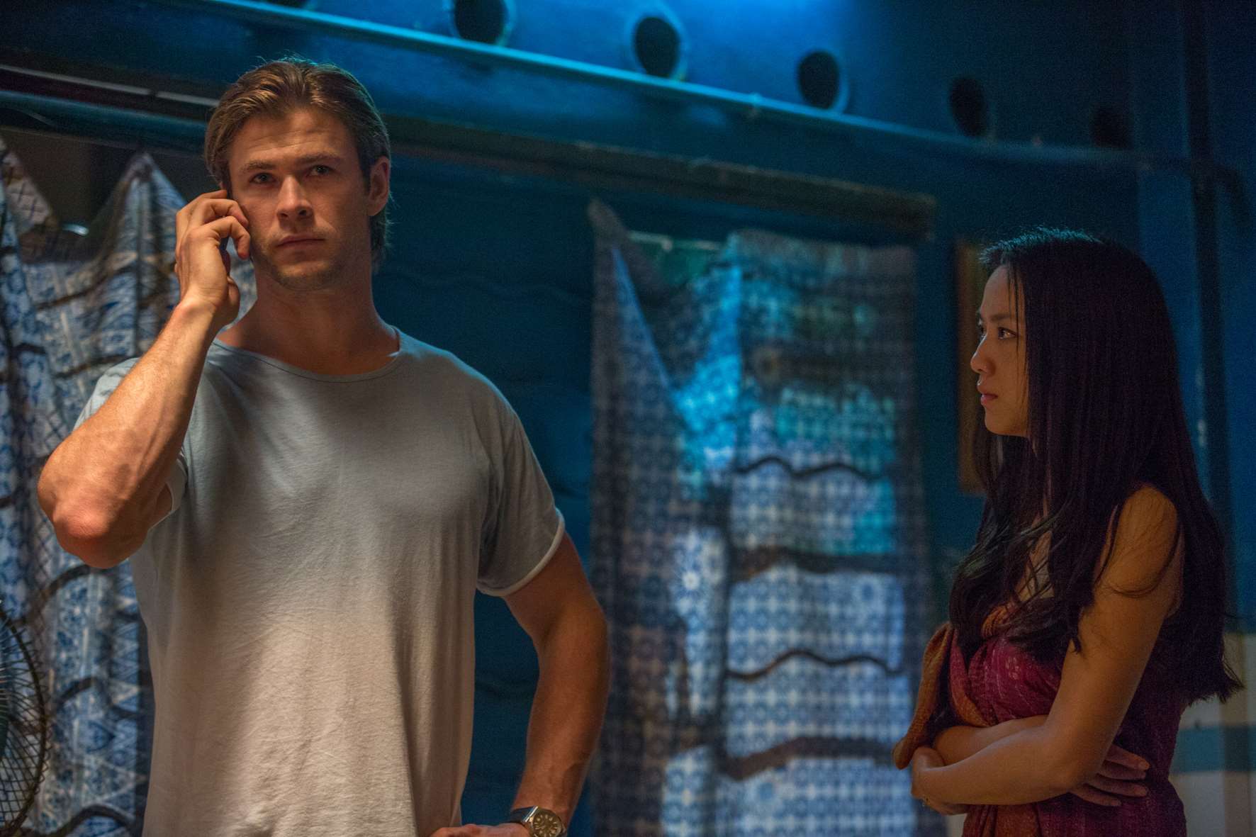 Blackhat, with Chris Hemsworth as Nick Hathaway and Tang Wei as Chen Lien. Picture: PA Photo/Universal Pictures