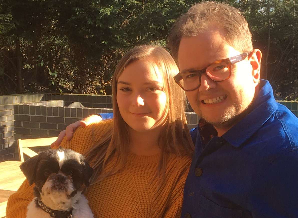 Jack and Josie with Alan Carr who will judge the Scruffts competition