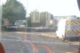 Cordon around Ramsgate station amid a bomb scare. Picture: Dylan Richards