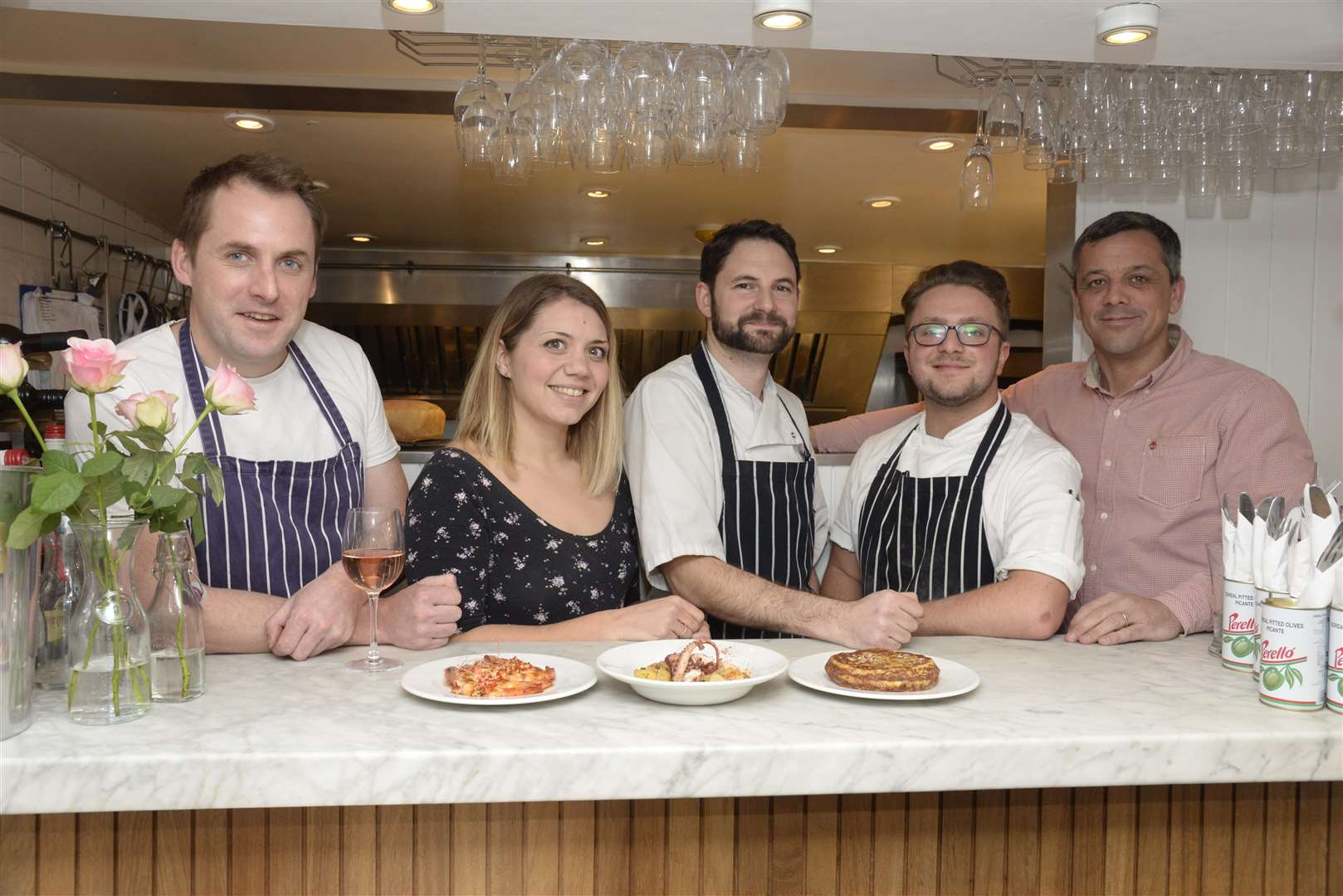 Harbour Street Tapas owner Lee Murray, pictured far right, with staff