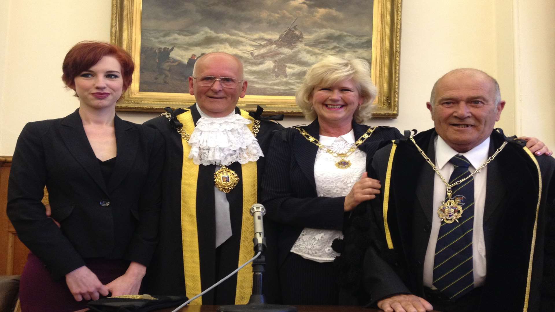 Cllr Adrian Friend in the Mayor's Robe which is believed to have been replaced last year