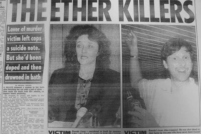 A newspaper clipping after the deaths of Brenda Long and Alan Leppard