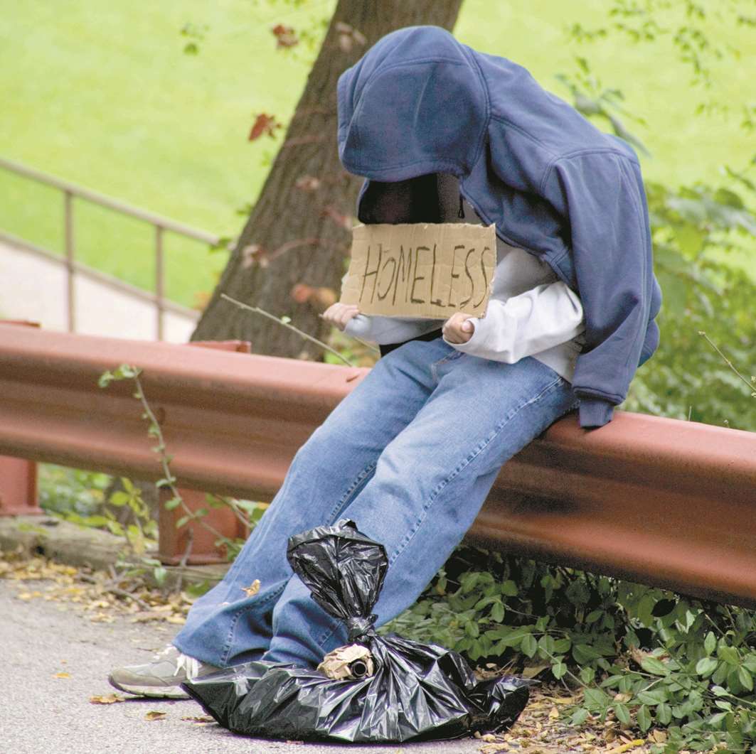 A homeless teenager on the streets. Library picture
