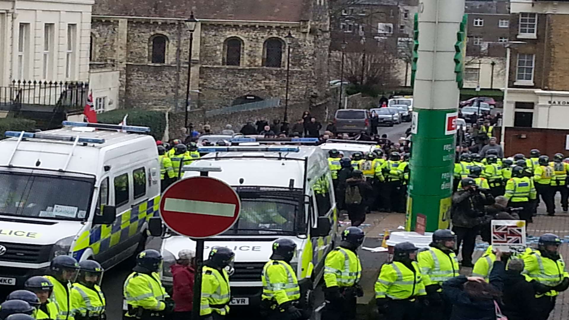Scene from the Dover riots ,Effingham Street, January 30 last year