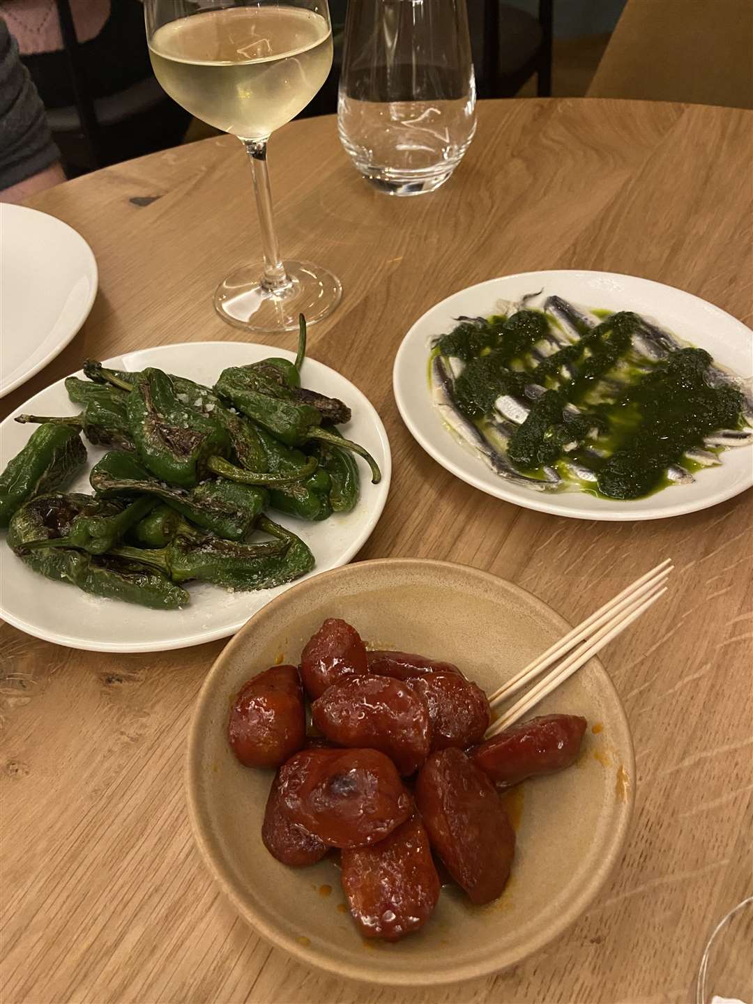 Chorizo, padron peppers and anchovies
