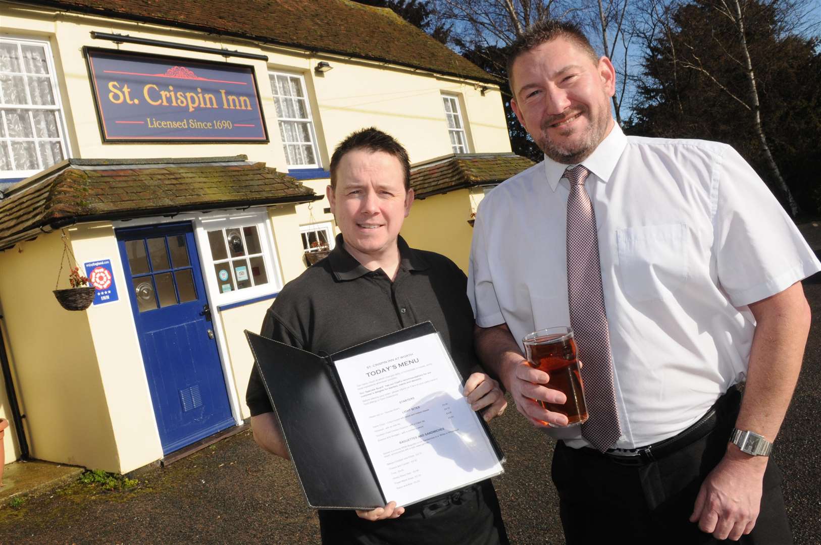 Chef Peter Walford and Jason Blown have re-opened St Crispin Inn in Worth