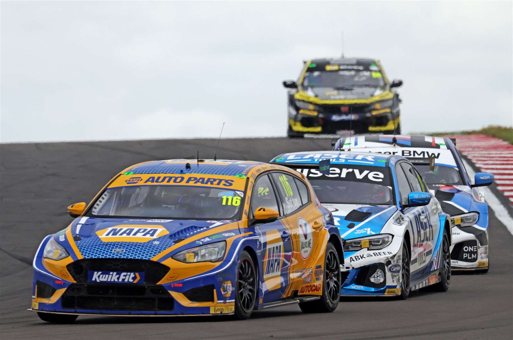 Ash Sutton took victory in race one at Donington Park. Picture: BTCC