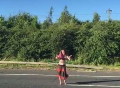 A woman was seen hula hooping on the M20 when it was closed in July. Picture: @Kent_999s