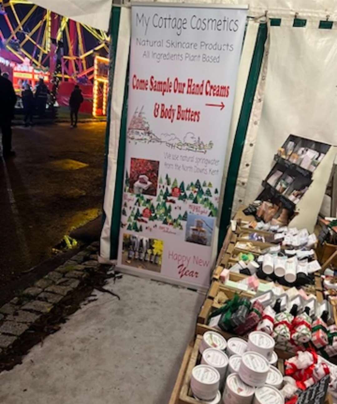 Helen Penman's beauty products are popular gifts at Rochester Christmas Market
