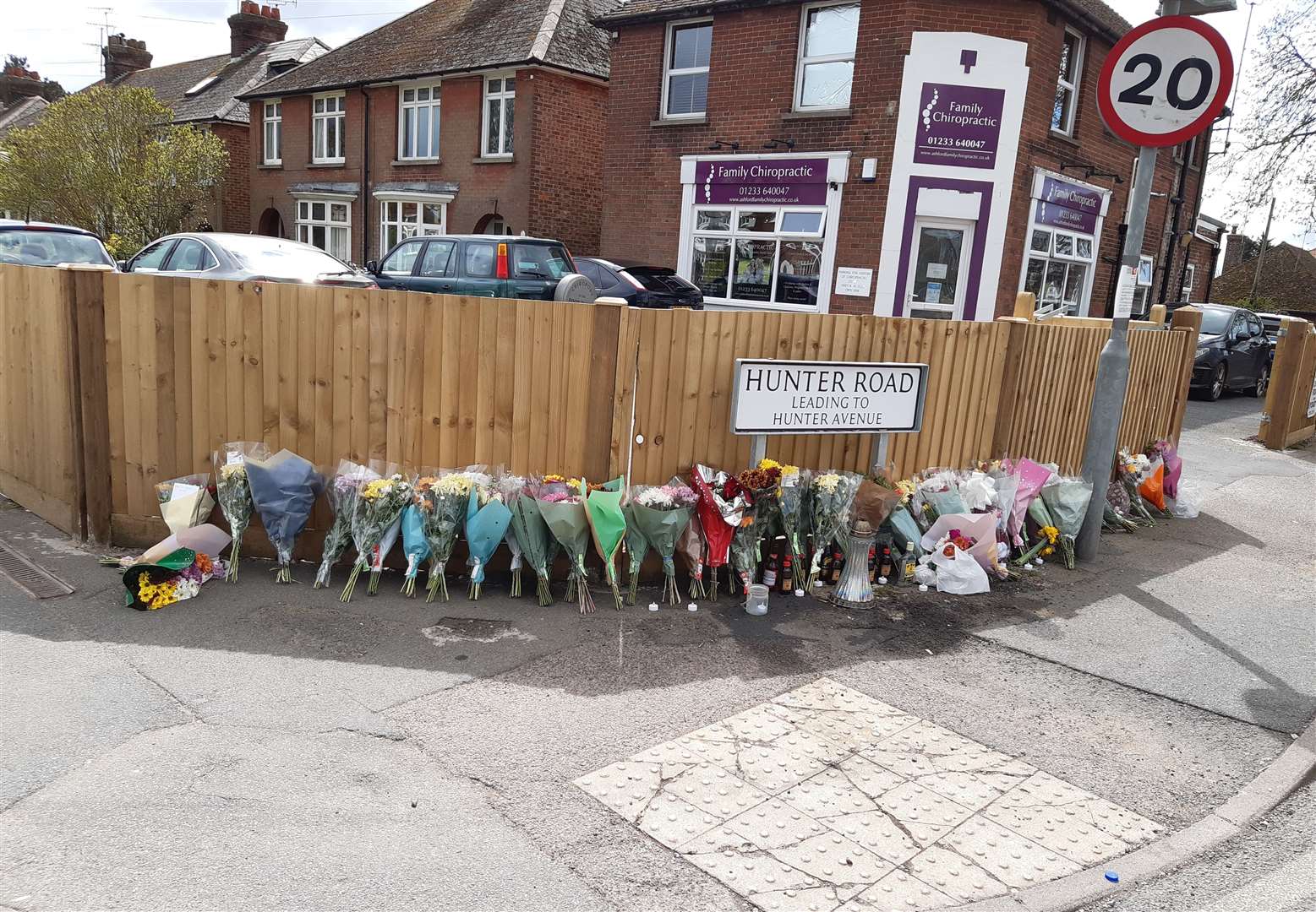 Tributes to Tyrese were left at the junction of Hunter Road and Hythe Road in Willesborough last month