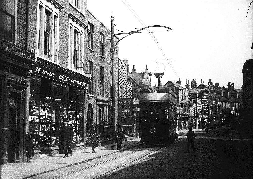 A tram in Sheerness High Street in the 1900s. Picture: Colin Harvey