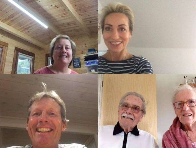 The family have practice with videocalling, as Sue (top left), Jenny (top right) and their parents have called New Zealand resident Robert for years. Picture taken 2018