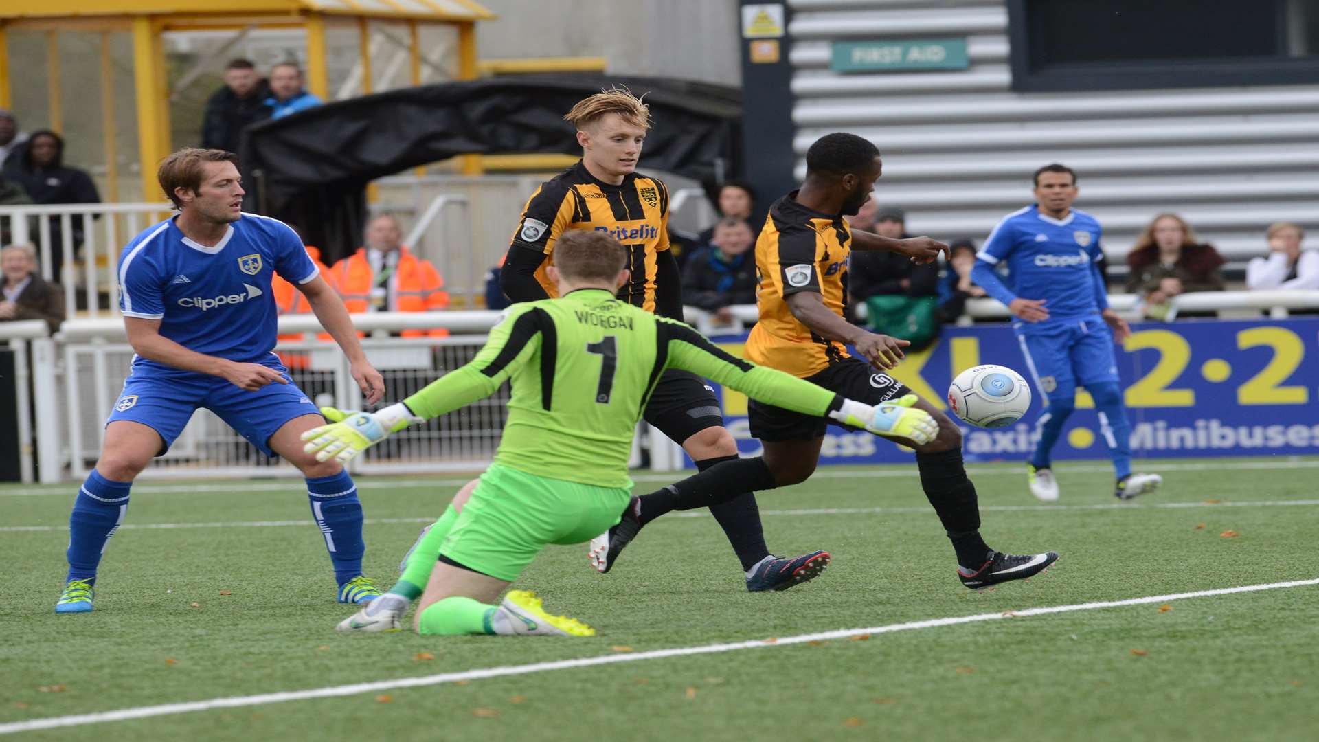 Zavon Hines gives Maidstone the lead Picture: Gary Browne