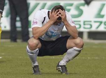 Lee Burns comes to terms with Dartford's relegation Picture: Andy Payton