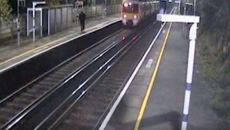 CCTV shows Simmons walking back up Knockholt station seconds after the brutal murder. Picture: British Transport Police