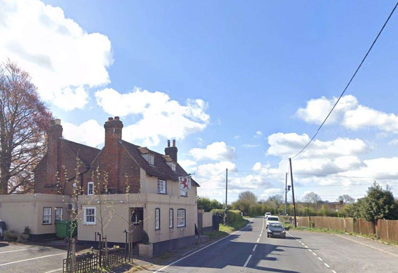 The crash happened near The Red Lion pub on the A251 in Badlesmere, Faversham. Picture: Google