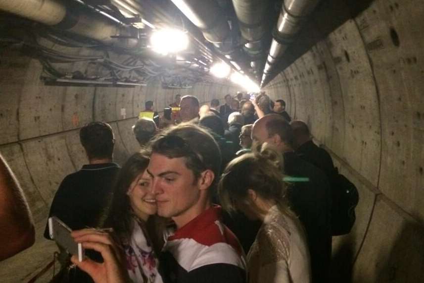 Eurotunnel passengers being evacuated after a power failure on Monday