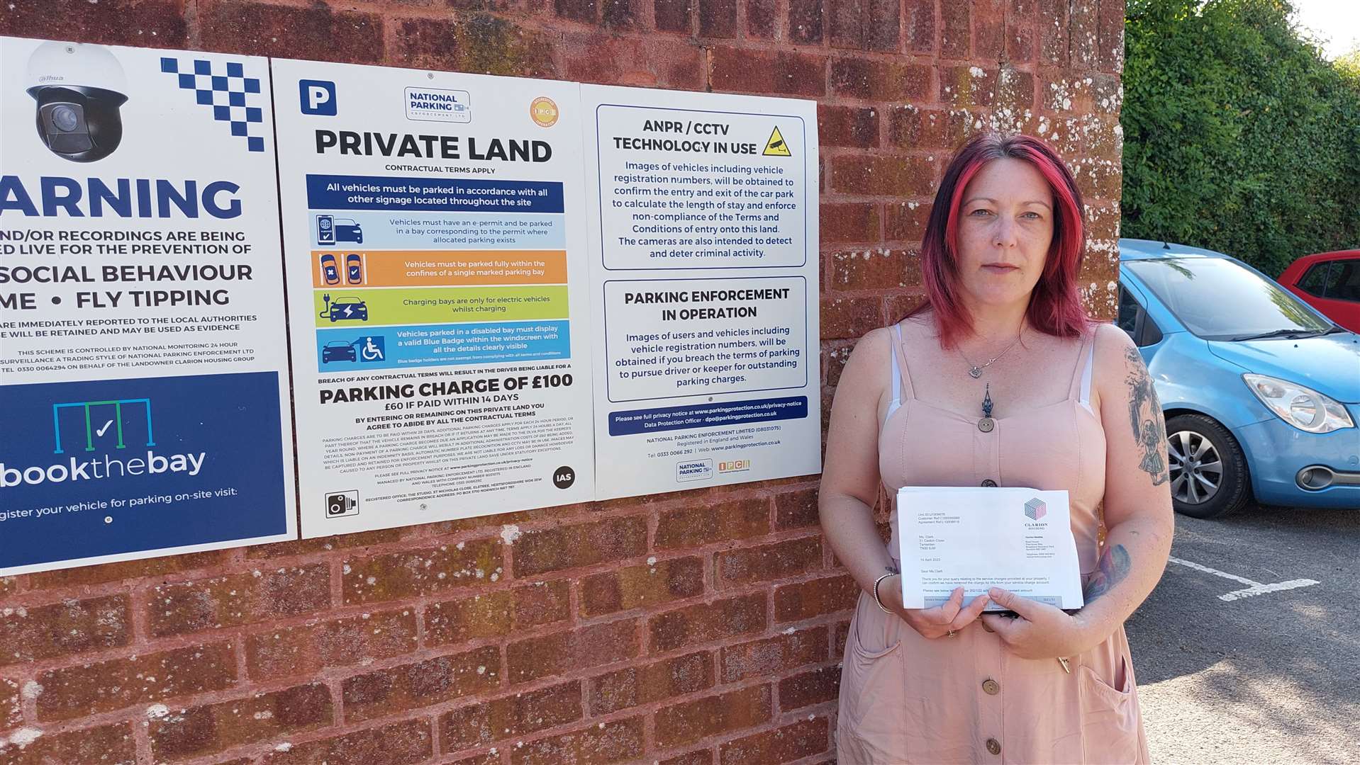 Caxton Close resident Angela Clark has been fined twice, despite having a permit
