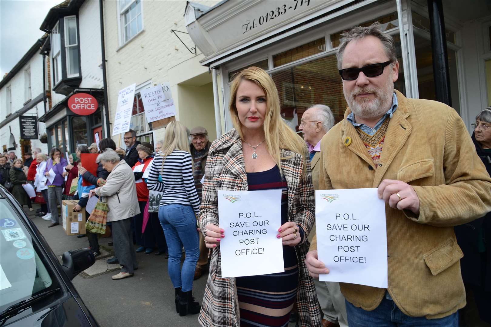 Nancy Sorrell and Vic Reeves were amongst the protestors when the Post Office temporarily closed in 2016