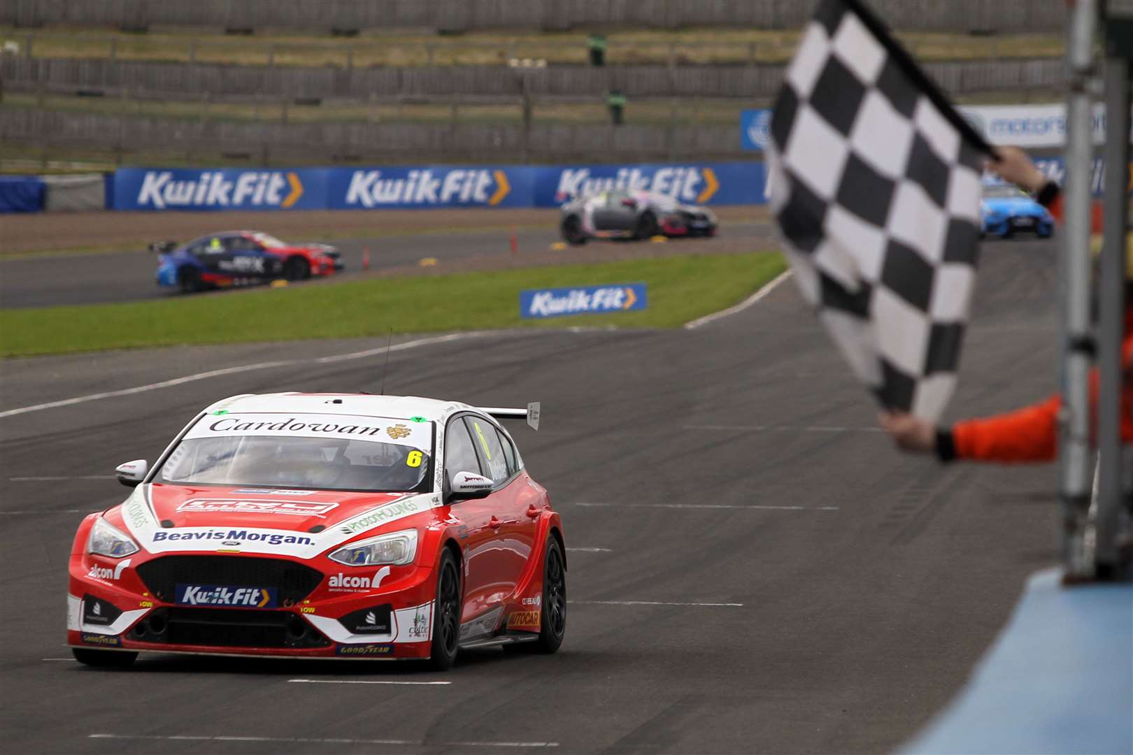 Scottish driver Rory Butcher takes a popular win at Knockhill for Kent's Motorbase Performance Picture: BTCC/Adam Pigott (41633640)