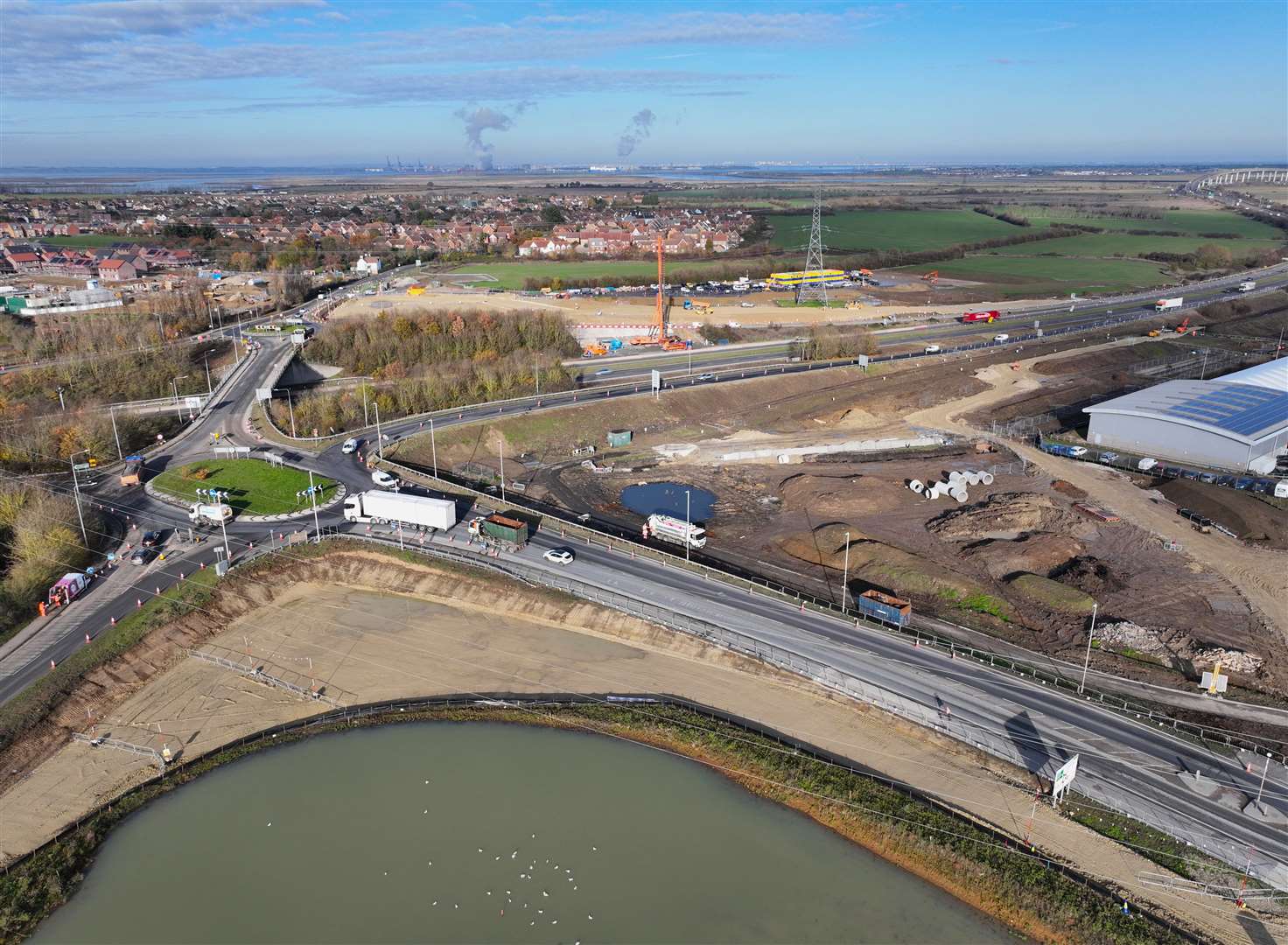 Work underway on the Grovehurst junction near Sittingbourne in November 2023. Picture: Phil Drew