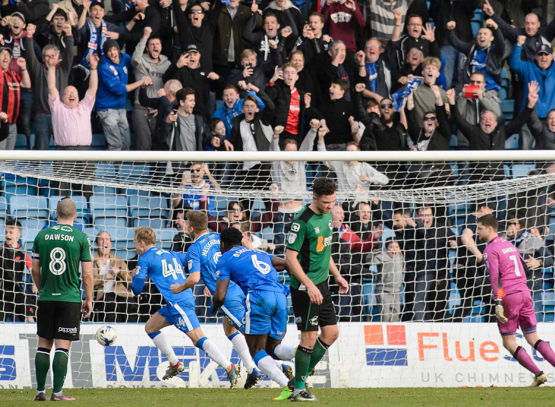 Josh Wright scores one of his three penalties for Gills against Scunthorpe. Picture: Andy Payton