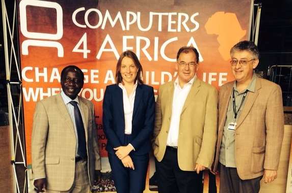 Chair of trustees Aseri Katanga, Tracy Crouch, chief operating officer David West and European Director George Cook