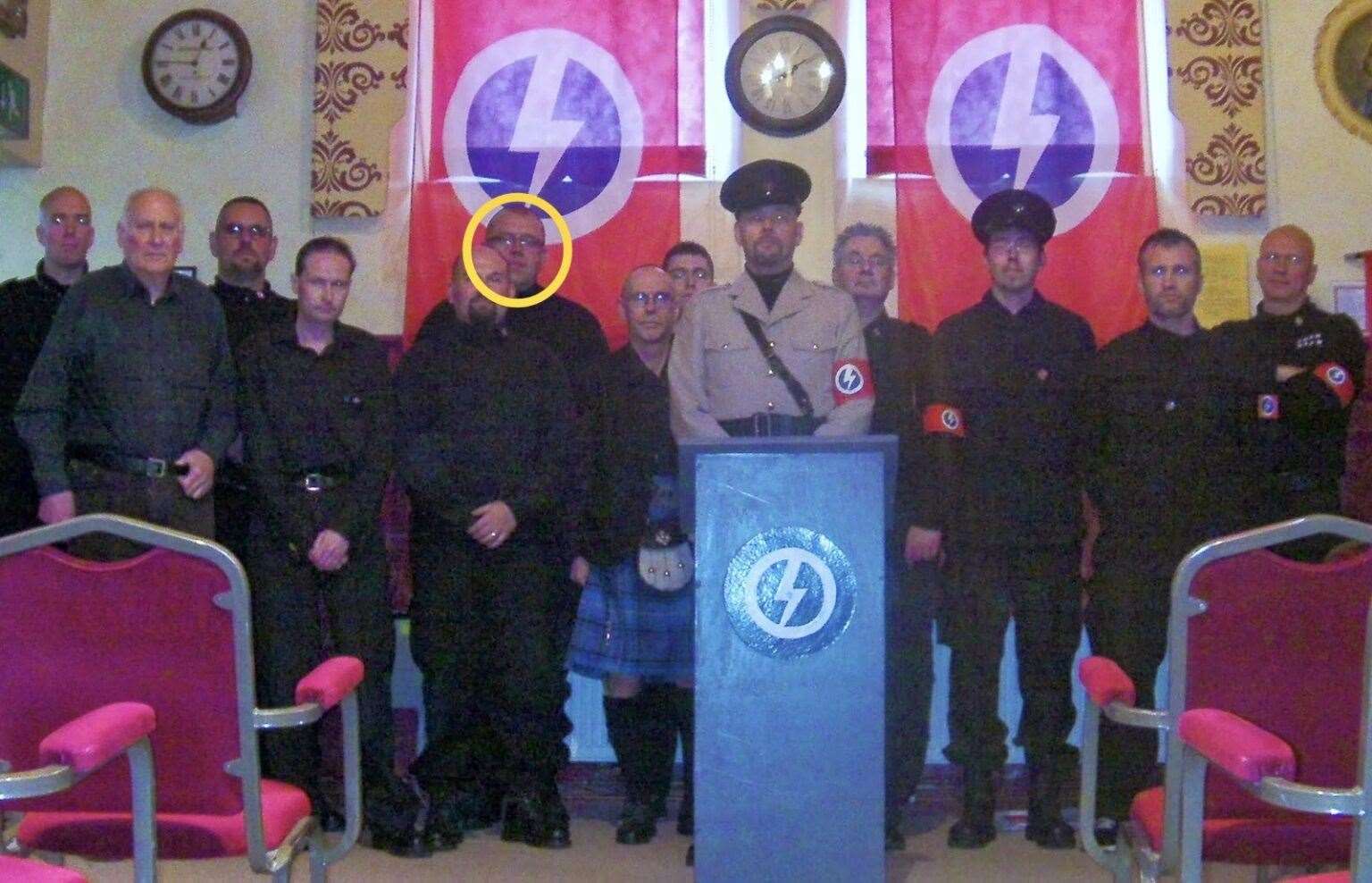 Hope Not Hate say this picture shows Andy Weatherhead (circled) at the inaugural New British Union conference in October 2013. Picture: Hope Not Hate