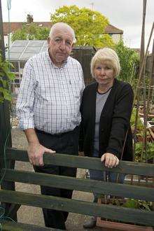 Eric and Carole Tress in their garden in Castlemere Avenue, Queenborough