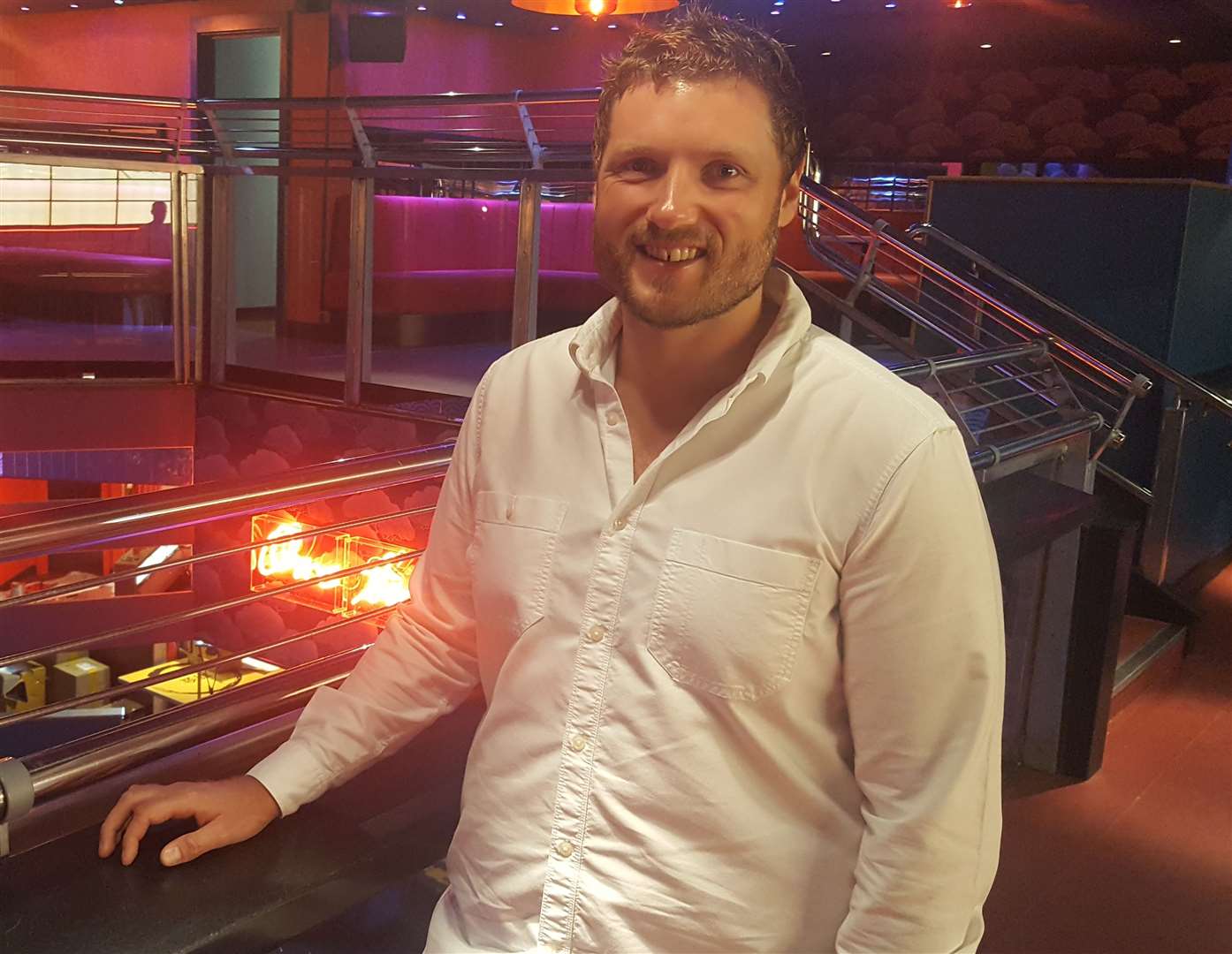 Matthew Jones-Roberts at the Tokyo Tea Rooms nightspot in Canterbury, which he and his wife also run