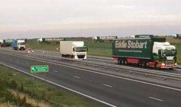 Lorries leaving Manston this morning
