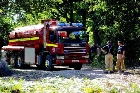 Crews at the fire at Herne Common