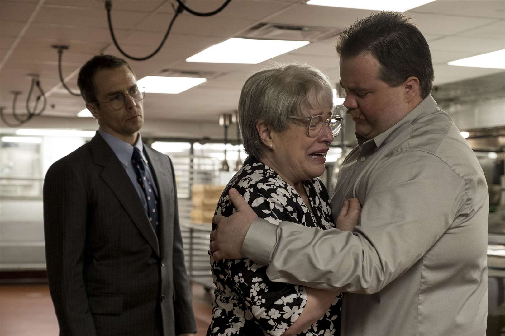 Richard Jewell starring Sam Rockwell as Watson Bryant, Paul Walter Hauser as Richard Jewell and Kathy Bates as Barbara Jewell Picture: PA Photo/Warner Bros. Entertainment Inc./Claire Folger
