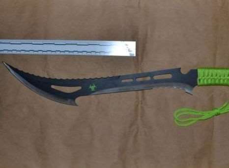 This is an example of a zombie knife confiscated by the Met Police