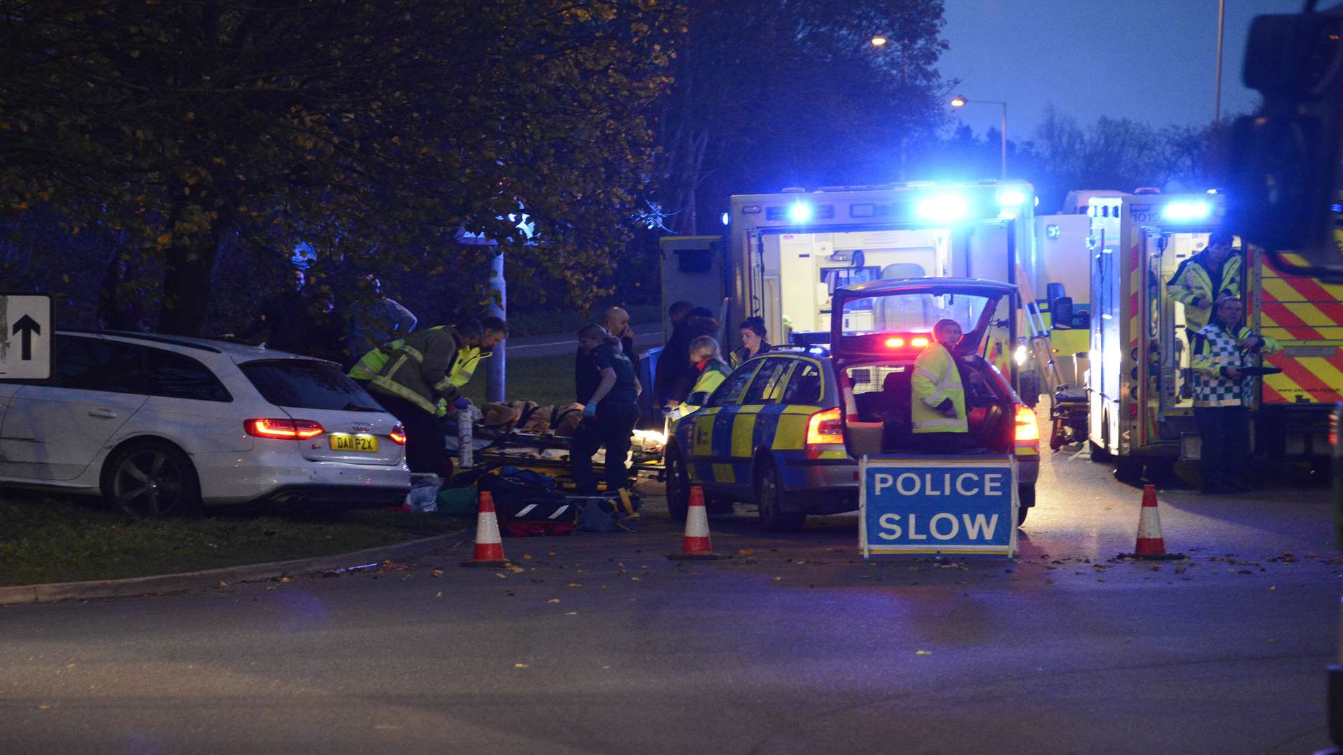 Four people have been bailed until January following a two-car smash in Ashford. Picture: Paul Amos