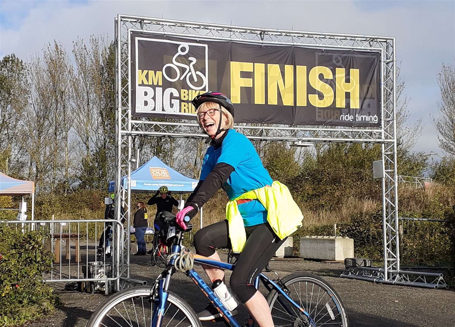 A rider supports the East Kent Mercury's charity of the year Martha Trust at the KM Big Bike Ride 2020 at Betteshanger Park. (54712612)