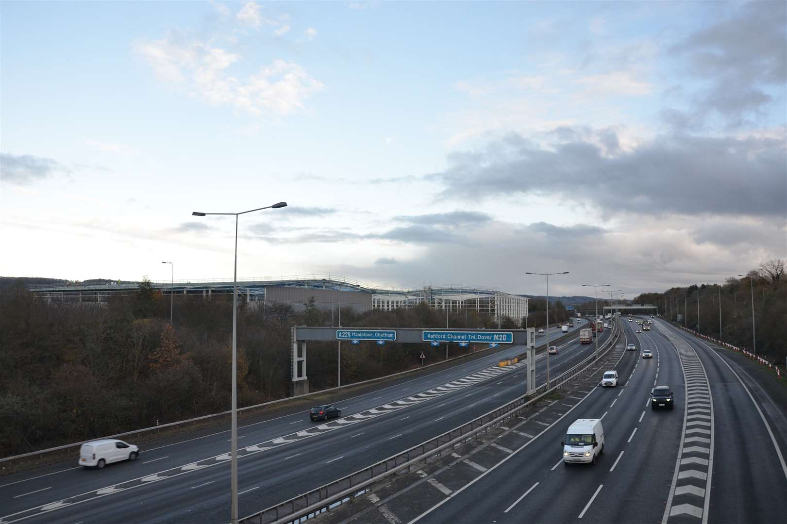 A view along the M20 eastbound at Aylesford today