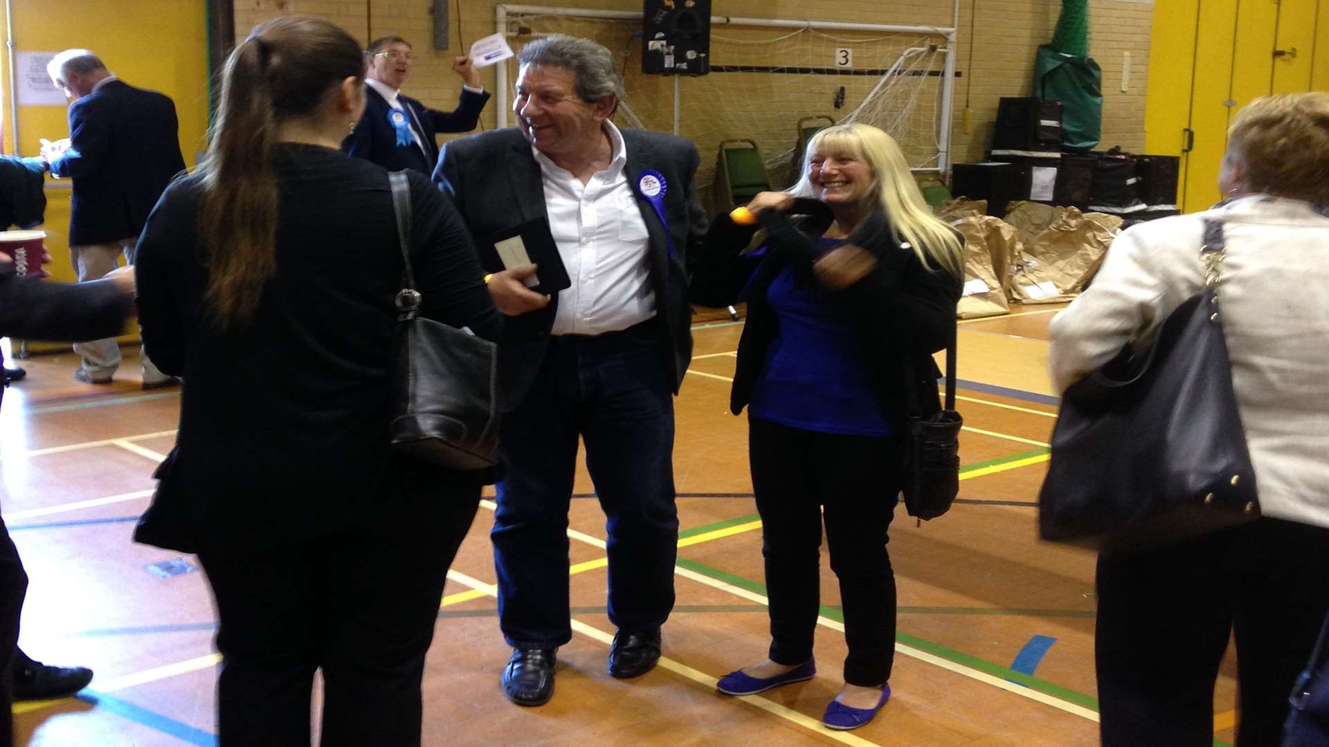 Newly elected MP Gordon Henderson came to view the count