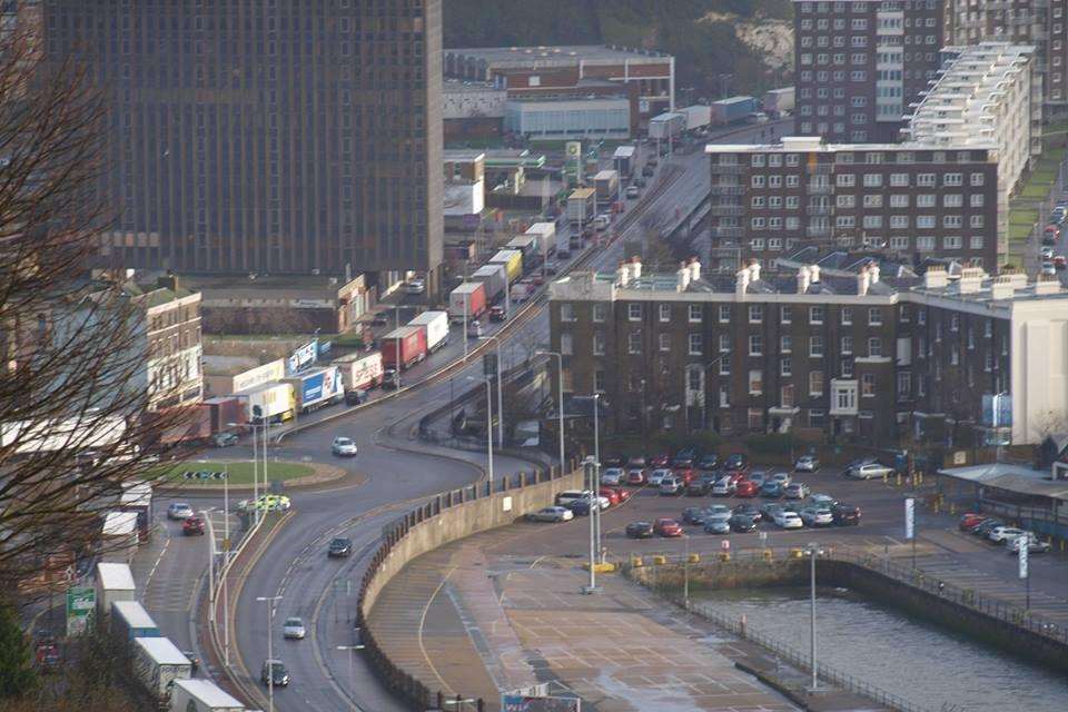 Traffic at a standstill in Dover